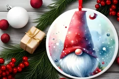 Christmas Gnome Winter Round Sublimation PNG Product Image 2