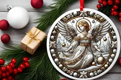 Round Christmas Ornament Sublimation|Clipart Product Image 1