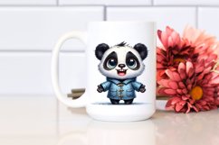 Watercolor Baby Panda with Big Eyes | Funny Haircut | Product Image 2