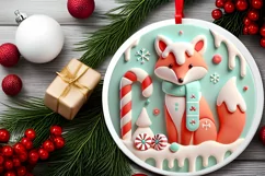 Round Christmas Ornament Sublimation|Clipart Product Image 1