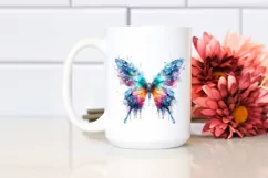 Abstract Vibrant Watercolor Butterfly PNG Product Image 2