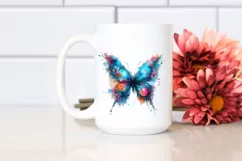 Abstract Vibrant Watercolor Butterfly PNG Product Image 2