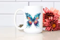 Abstract Vibrant Watercolor Butterfly PNG Product Image 2