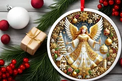 Round Christmas Ornament Sublimation|Clipart Product Image 1