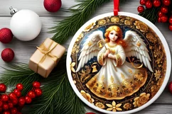 Round Christmas Ornament Sublimation|Clipart Product Image 1