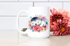Colorful Baby Seal Sleeping PNG Product Image 2