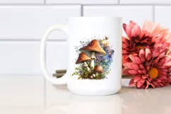 Mystical Celestial Mushroom Watercolor Splash PNG Product Image 2