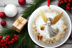 Round Christmas Ornament Sublimation|Clipart Product Image 2