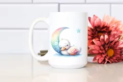 Baby Swan Moon Watercolor Cute Product Image 2