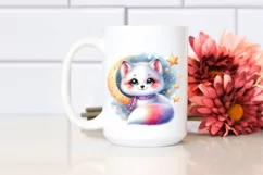 Cute Colorful Arctic Fox Moon Hanging Stars | Sublimation | Product Image 2