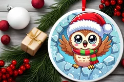 Round Christmas Ornament Sublimation|Clipart Product Image 1