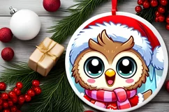 Round Christmas Ornament Sublimation|Clipart Product Image 1