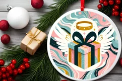 Round Christmas Ornament Sublimation|Clipart Product Image 2