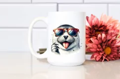 Detailed Cute Seal Watercolor Clipart Product Image 2