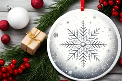 Round Christmas Ornament Sublimation|Clipart Product Image 2