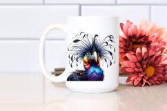 Vibrant Curassow with Crazy Hair | Sublimation | Clipart Product Image 2