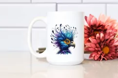 Vibrant Curassow with Crazy Hair | Sublimation | Clipart Product Image 2