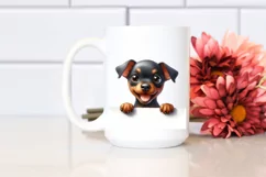 Cute Enthusiastic Watercolor Funny Baby Doberman Pinscher Product Image 2