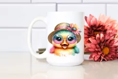 Watercolor Cute Baby Duck with Sun es | Clipart Product Image 2