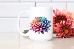 Detailed Chrysanthemum Diamond Watercolor Splash PNG Product Image 2