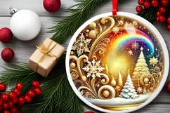 Round Christmas Ornament Sublimation|Clipart Product Image 1