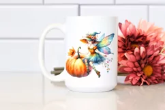 Vibrant Fairy with Pumpkin | Sublimation | Clipart Product Image 2