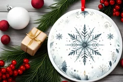 Round Christmas Ornament Sublimation|Clipart Product Image 2