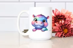 Colorful Baby Hippo | Sublimation | Clipart Product Image 2