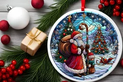 Round Christmas Ornament Sublimation|Clipart Product Image 2