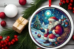 Round Christmas Ornament Sublimation|Clipart Product Image 2
