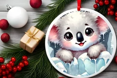 Round Christmas Ornament Sublimation|Clipart Product Image 1