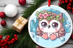 Round Christmas Ornament Sublimation|Clipart Product Image 2