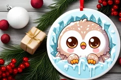 Round Christmas Ornament Sublimation|Clipart Product Image 2