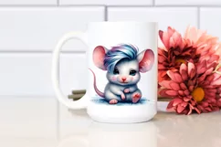 Cute Baby Mouse with Cool Hair PNG Product Image 2