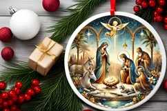 Round Christmas Ornament Sublimation|Clipart Product Image 1