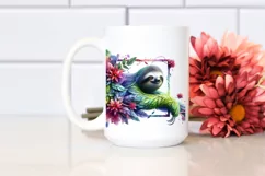 Vibrant Watercolor Sloth PNG Product Image 2