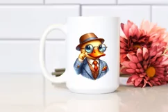 Vibrant Cute Duck Smiling Watercolor Clipart Product Image 2