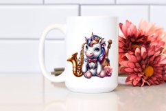 Colorful Baby Unicorn Jazz Club PNG Product Image 2