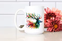 Vibrant Watercolor Deer PNG Product Image 2