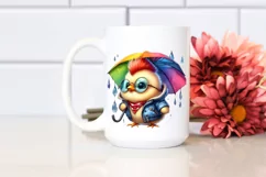 Cute Baby Chicken Playing PNG Product Image 2
