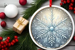 Round Christmas Ornament Sublimation|Clipart Product Image 2