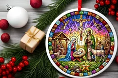 Round Christmas Ornament Sublimation|Clipart Product Image 1