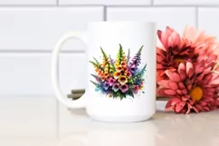 Vibrant Bouquet with Colorful Foxglove Splash | Sublimation Product Image 2