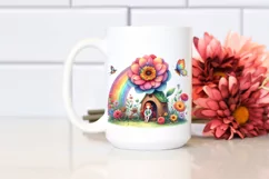 Fairy House and Rainbow Scene | Sublimation | Clipart Product Image 2