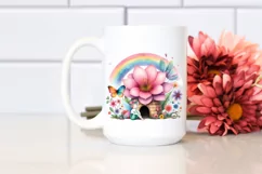 Fairy House and Rainbow Scene | Sublimation | Clipart Product Image 2