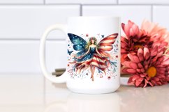 Watercolor Vintage Fairy in USA Flag Colors | Clipart Product Image 2