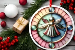 Round Christmas Ornament Sublimation|Clipart Product Image 1