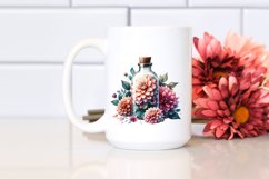 Dahlia Filled Bottle | Sublimation | Clipart Product Image 2