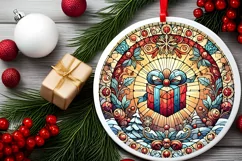 Round Christmas Ornament Sublimation|Clipart Product Image 1