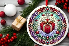 Round Christmas Ornament Sublimation|Clipart Product Image 1